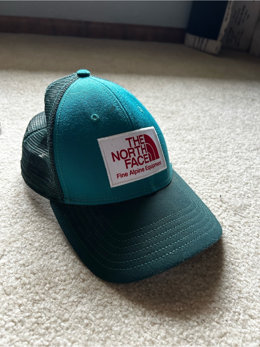 The North Face Kids Teal and Dark Green Trucker Hat